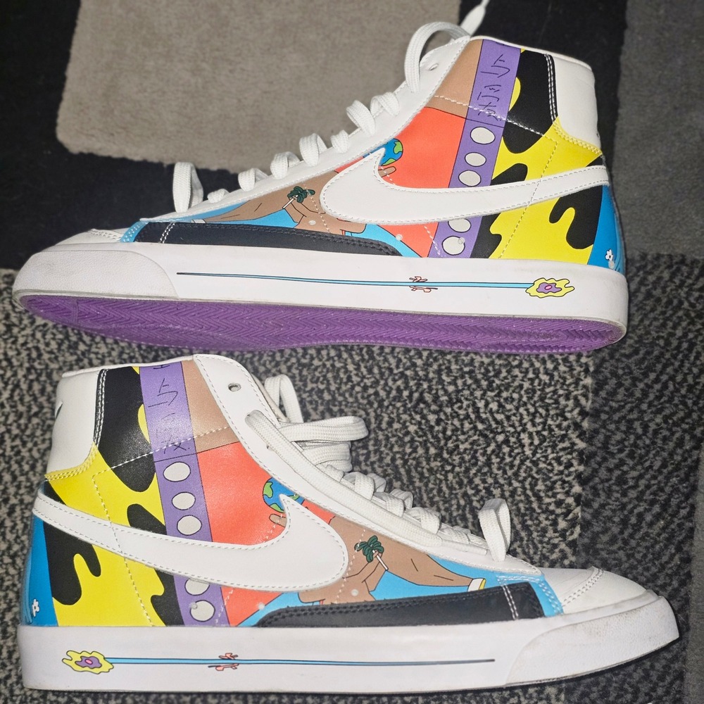 Nike Men’s High-Top Sneakers in White, Yellow, Purple, Blue, Orange, Black